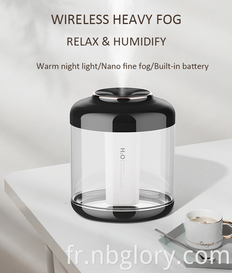 Portable air 1500 cool Mist Humidifier air humidifiers Timer Humidifier Essential Oil Diffuser with 2000mah Battery